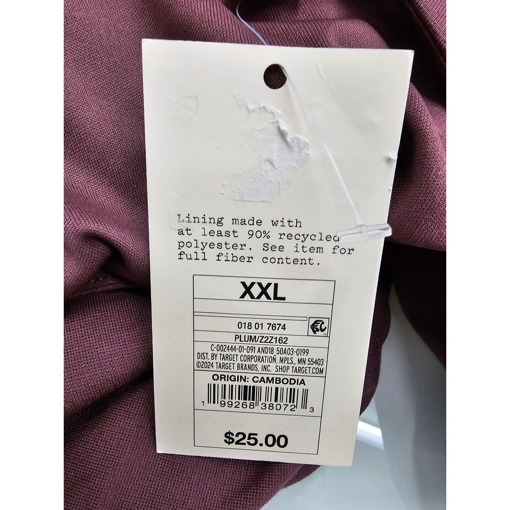 A New Day Womens XXL Plum Purple Button Front Scoop Neck Long Sleeve Top NEW - Picture 3 of 7